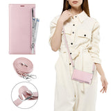 Minimalist Leather Wallet Case with Lanyard for iPhone