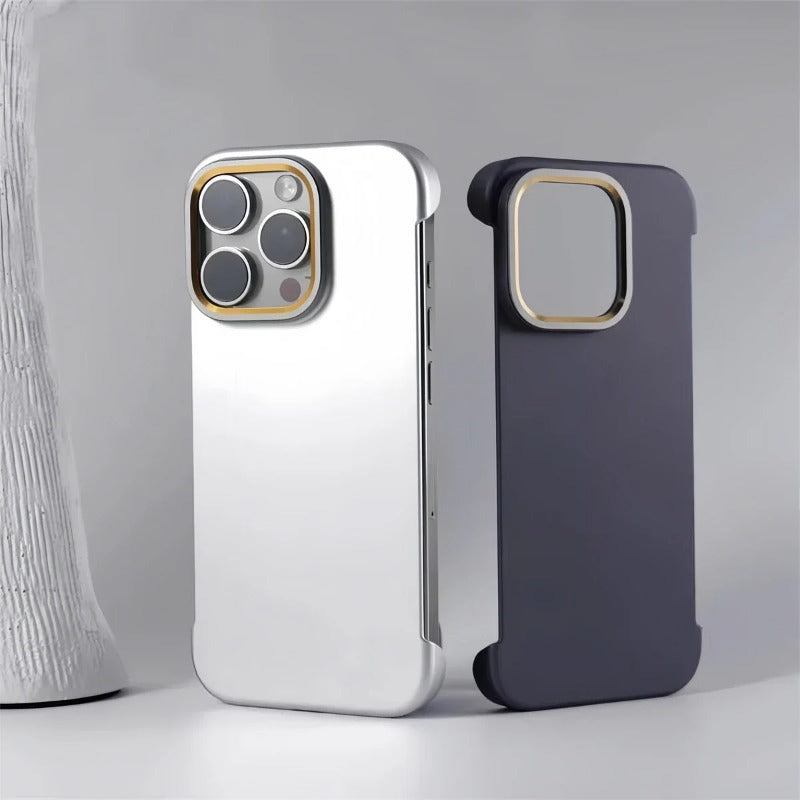 Solid Color Metal Lens Frame Slim Magnetic Case for iPhone