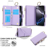 Leather Crossbody Zipper Wallet Phone Case for iPhone
