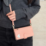 Fashion Heart Pattern Leather Wallet Case for iPhone