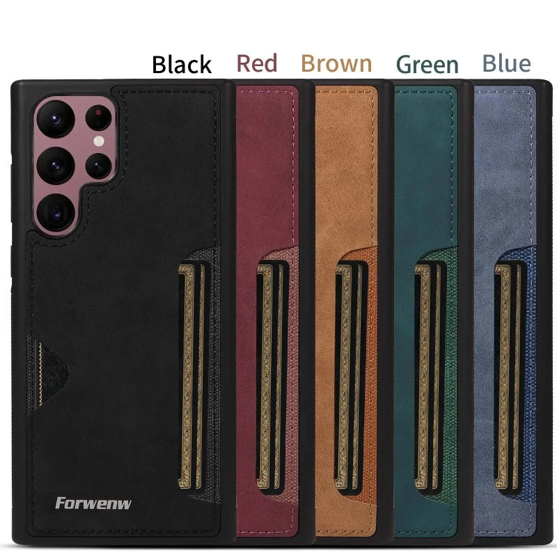 Retro Card Leather Phone Case for Samsung