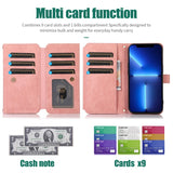 Retro Card-Slot Wallet Crossbody Leather Case for iPhone