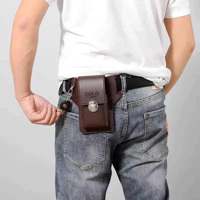 2024 Fashion New Men's Belt Leather Vertical Multifunctional Portable Phone Case