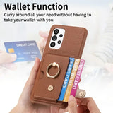 Leather with Card Holder Ring Wallet Case for Samsung