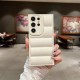 Wave Puffer Down Jacket Shockproof Soft Phone Case for Samsung