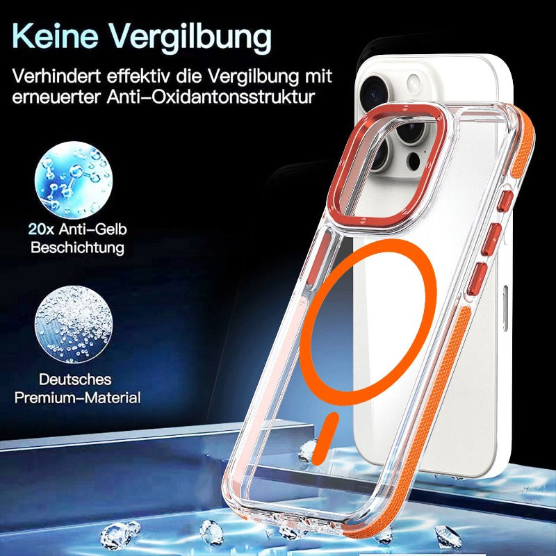 Two-Tone Transparent Magnetic Shockproof Phone Case for IPhone