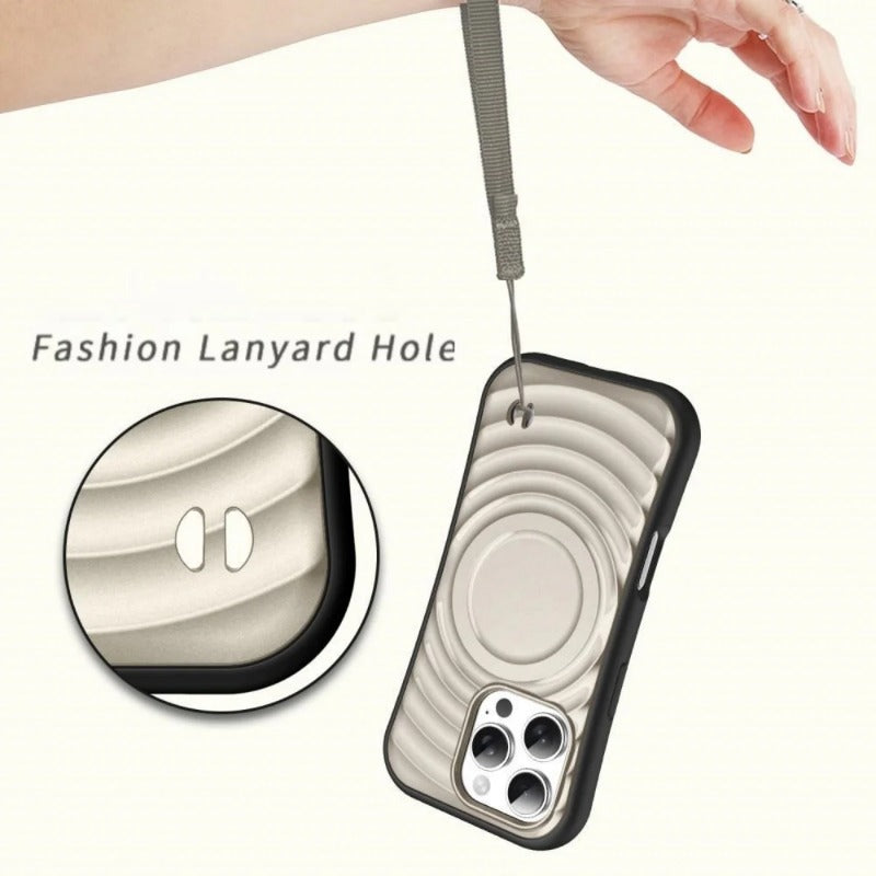 Car Magnetic Ripple Wave Pattern Case For iPhone