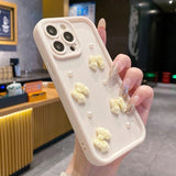3D Bowknot Pearl Silicone Shockproof Soft Phone Case for iPhone