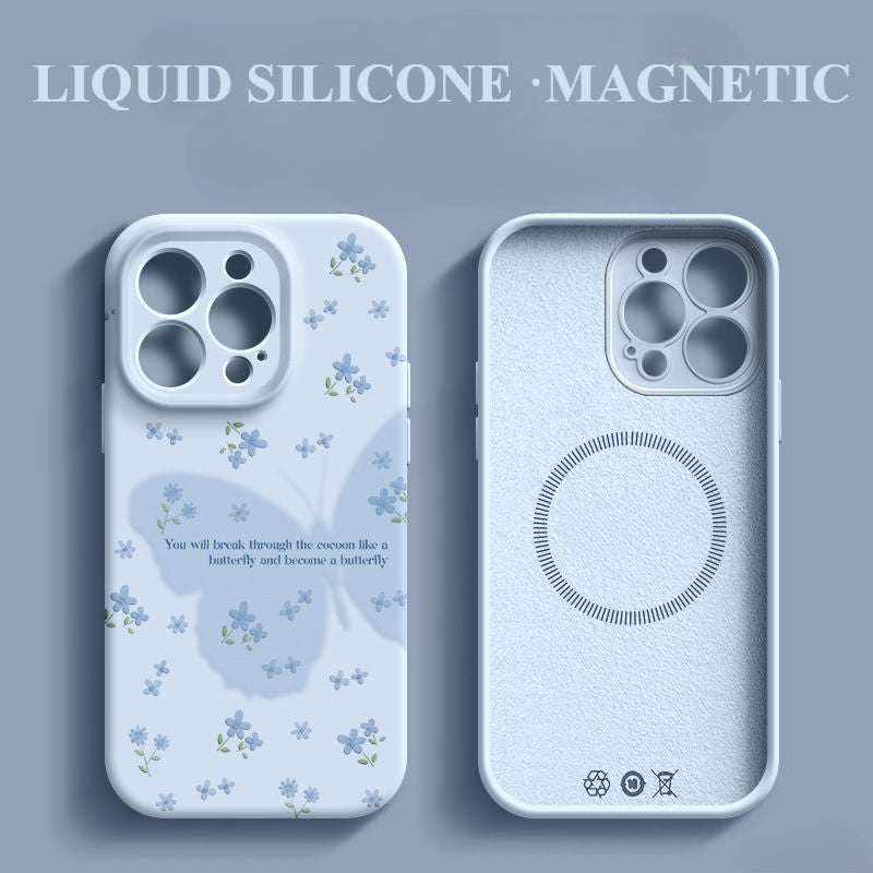 Butterfly Silicone Magnetic Phone Case For iPhone