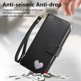 Fashion Heart Pattern Leather Wallet Case for iPhone