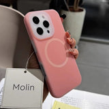 Solid Color Jelly Magnetic Liquid Silicone Phone Case For iPhone