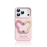 Butterfly Kickstand Liquid Silicone Shockproof Case for iPhone