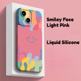 Smiley Face Liquid Silicone Frosted Phone Case for IPhone