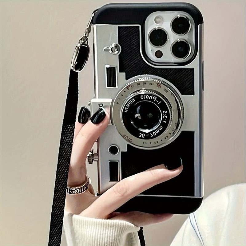 3D with Lanyard - Soft Fit Compatible Secure Grip  Case for iPhone