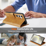 Business Leather Flip Book Card Wallet Case for Samsung