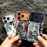 Feline Animal Magnetic Charging Shockproof Case for iPhone