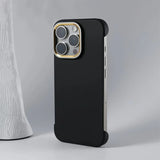 Solid Color Metal Lens Frame Slim Magnetic Case for iPhone