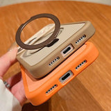 Luxury Matte Soft Frame Shockproof Bracket Case For iPhone