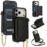 2‑in‑1 Magnetic Card Holder Leather Crossbody Case for iPhone