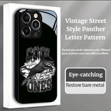 Vintage Street Style Panther Letter Pattern Case for iPhone