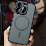 Magnetic Luxury Matte Translucent Armor Shockproof Case For iPhone