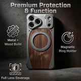 Walnut Wood Frameless Magnetic Case for iPhone