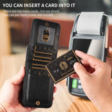 Wallet Card Slot Ring Holder Leather Case for iPhone
