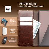 Genuine Leather Flip Full Cover Case for Samsung Z Fold