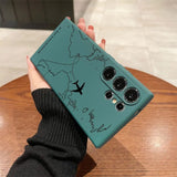Airplane Flight Path Pattern Silicone Phone Case for Samsung