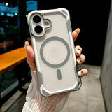 Magnetic Transparent Armor Shockproof Case For iPhone