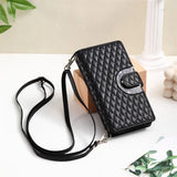 Diamond Grid Card Wallet Flip Leather Case for Samsung