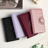 Glitter Plaid Leather Case with Card Slots and Lanyard for iPhone