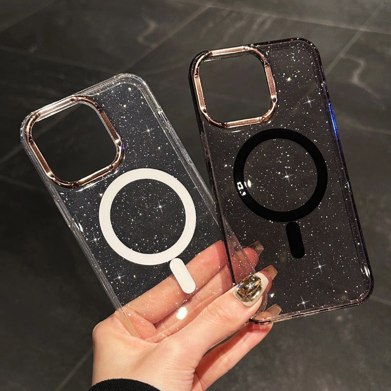 Luxury Plating Glitter Magnetic Phone Case For iPhone