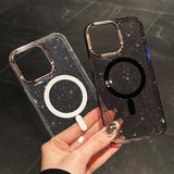 Luxury Plating Glitter Magnetic Phone Case For iPhone