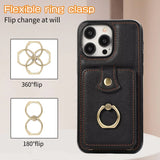 RFID Blocking Ring Holder Wallet Case for iPhone