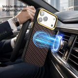 Genuine Leather Woven Magnetic Charging Case for iPhone