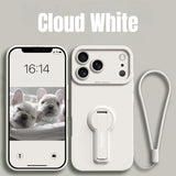 Silicone Full-Coverage Phone Case with Kickstand Lanyard for iPhone