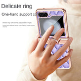Leather Electroplated Ring Holder Shockproof Case for Samsung
