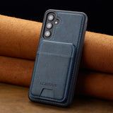 2-in-1 Magnetic Charging Leather Wallet Case for Samsung