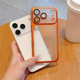 Frosted Translucent Plating Frame PC Phone Case for Iphone