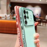Wavy-Edge Electroplated Heart Shockproof Phone Case for Samsung