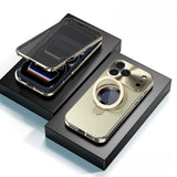 Metal Magnetic Anti-Peep Case with Kickstand for iPhone