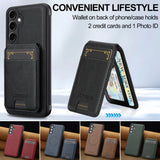 2-in-1 Magnetic Charging Leather Wallet Case for Samsung