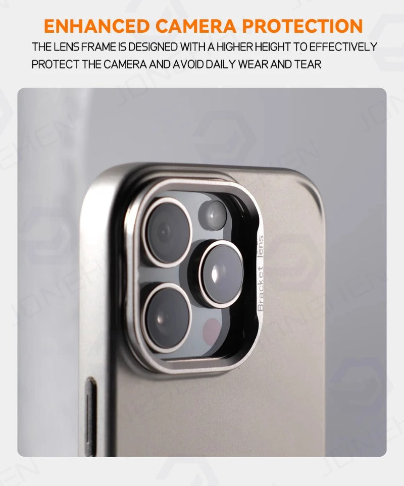 Alloy Lens Stand Slim Matte Case For iPhone