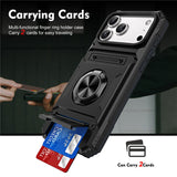 Armor Card Slot Ring Stand Shockproof Case For iPhone