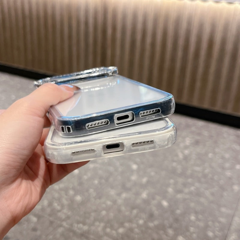 New Rhinestone Cat Lens Frame Phone Case for iPhone