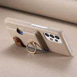Leather with Card Holder Ring Wallet Case for Samsung