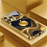 Golden Streamline Apple Pattern Case for iPhone
