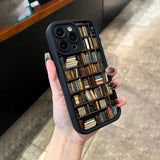 Book Shelf Creative Pattern Shockproof Soft Phone Case For iPhone