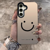 Shiny Silver Smiley Face Pattern Electroplated Hard Case for Samsung